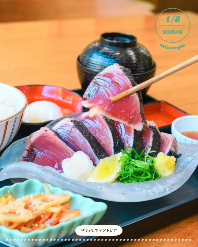 🍽

📍 #レストランもりの風 
┈┈┈┈┈┈┈┈┈┈┈┈┈┈┈

マイントピア別子の2階にあるレストランもりの風🍃

マイントピア別子のレストラン「もりの風」では、今が旬のカツオのたたきをメインにした「しゃく薬ランチ」が楽しめます！🐟

カツオはぷりっぷりで肉厚、まさに食べごたえ満点！
定番のポン酢だけでなく、塩やごま油でも楽しめて、味変しながら最後まで美味しく食べられるのが魅力です♩

さらに、温泉卵には「美抱卵（びほうらん）」を使用🥚
とろ～り濃厚な黄身をごはんにのせて食べると、これまた絶品なんです🥰

山の中にあるマイントピアで、新鮮な海の恵みを味わえる贅沢🌳
芍薬の花とともに、季節を感じるランチタイムをどうぞ🙌

観光の後にぜひレストランをご利用くださいね🥄

-----------------------------
📍 #レストランもりの風 
🌐 @mori_kaze_ 
🪧 〒792-0846 愛媛県新居浜市立川町７０７−３
🚘 新居浜駅からおよそ17分
⏱ 11:00～16:00
🌙 なし

#新居浜 は #松山 から車でおよそ60分🚙
#マイントピア別子 は新居浜ICを降りておよそ10分🚂
プチトリップに丁度いい距離！
-----------------------------

🔖
#ゆるっとマイントピア 
#ゆるっとグルメの旅

〝 ゆるっとマイントピア 〟では 入社4年目社員が 
新居浜市内やマイントピア別子の情報を投稿中！
ぜひプロフィールから覗いて見てね👀♡
.
.
.
#愛媛 #ehime #niihama #愛媛旅行 #愛媛旅 #新居浜旅行 #新居浜旅 #愛媛観光 #新居浜観光 #四国旅行 #四国観光 #四国旅 #マイントピア #別子銅山 #道の駅 #道の駅マイントピア別子 #カブの駅 #もりの風 #レストラン巡り #愛媛グルメディア #愛媛グルメ巡り #愛媛グルメ #カツオのたたき #カツオ